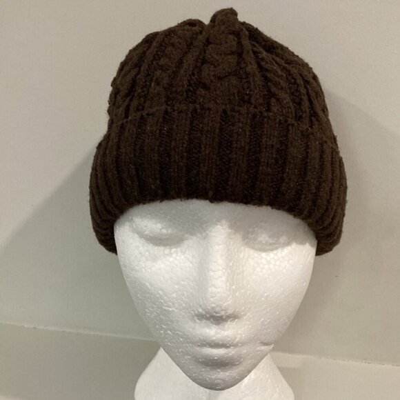 BROWN knit cap hat beanie​​​​ sz - Picture 4 of 9